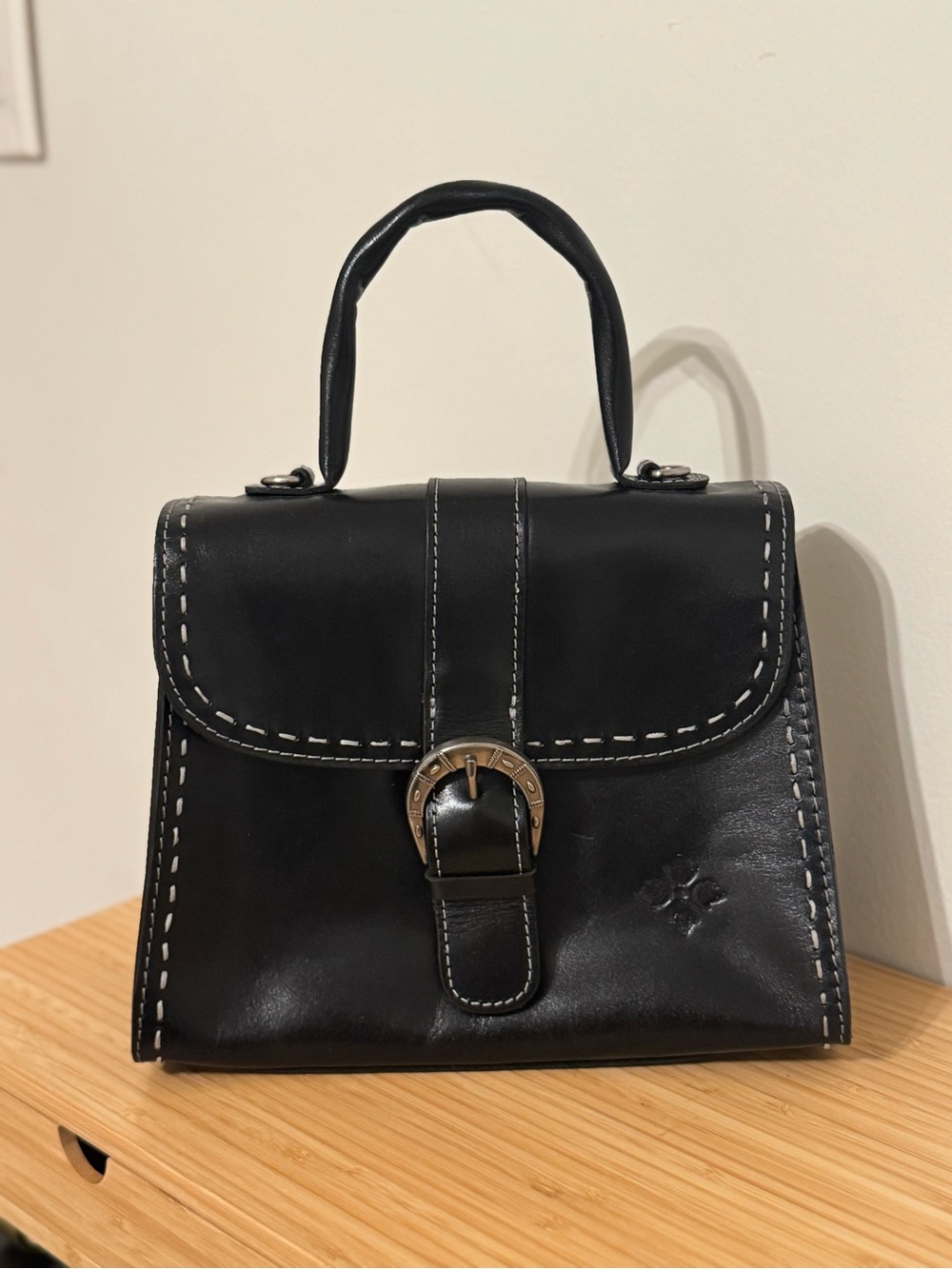 Patricia Nash Black Top-Handle Leather bag
